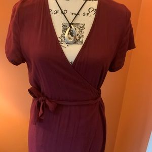 Vici Burgundy Wrap Dress